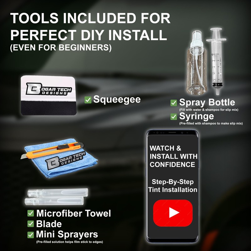 BOGAR TECH DESIGNS Full Headlight Taillight Tint Kit Compatible with