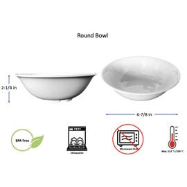 Z-Moments Western Melamine Rimless Bowl Menudo Bowl, 22-Ounce, 6-7/8" dia., White or Tan NSF #5060 (24, White)