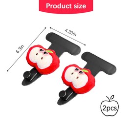 Zpana 2PCS Car Co-Pilot Glovebox Hooks, Cute Apple Anti-Scratch Leather Passenger Front Seat Storage Hanger, Multifunctional Automotive Interior Organizer Hook Accessories, Universal Fit (Pink)