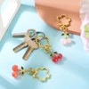 FASHEWELRY 3Pcs Cute Keychain for Women Rhinestone 3D Resin Cherry
