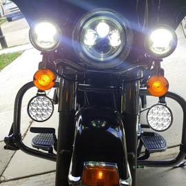 Ourbest H5001 Led Lights Par46 Light for Spotlight, 5.75" 5-3/4" Round Seachlight for Truck Offroad Led Work Lamp Replacement Sealed Beam 36W Chrome(2 Pcs)