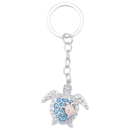 Sea Turtle Keychain for Car Keys Crystal Turtle Gifts for Women Girls Birthday Christmas Blue Sea Turtle Keychain Accessories for Women Men Daughter Son Turtle Charms Pendant for Car Keys
