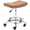 CoVibrant Wide Rolling Stool with Locking Wheels Footrest Adjustable Height