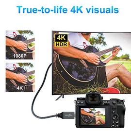 Twozoh Cable Micro HDMI a HDMI 4K 0.3M, Cable trenzado HDMI completo de alta velocidad a Micro HDMI, compatible con 3D 4K/60Hz 1080p