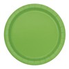 Lime Green Solid Round Paper Dinner Plates - 9" (Pack