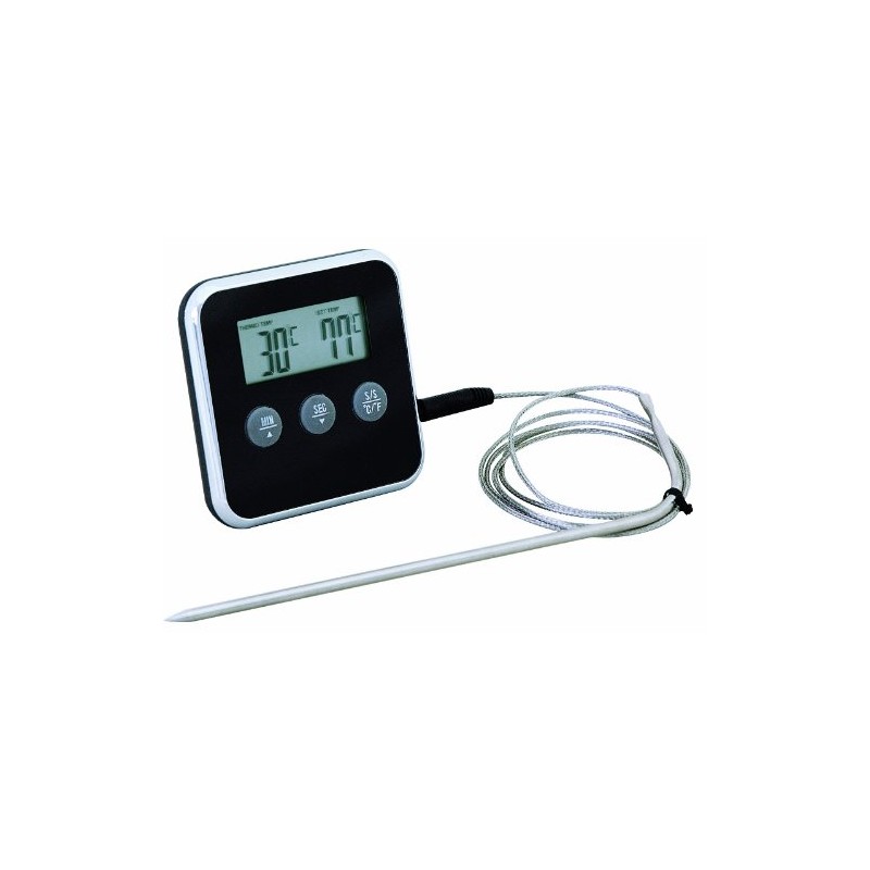 Eddingtons Digital Timer with Meat Thermometer, Black