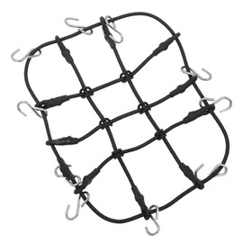 RC Car Carrying Net Elastic Cargo Net for RC Vehicles Traxxas TRX4M 1/18 scx24 1/24 High Simulation Nylon Luggage Net (Black)