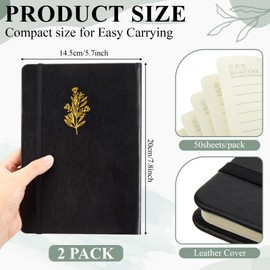 Resholder 2 Pcs Leather Left Handed Notebooks 7. 8" x 5. 7" Lefty Leather Lined Journal Left Handed Notebook 50 Sheets for College Subject Office Worker Supplies