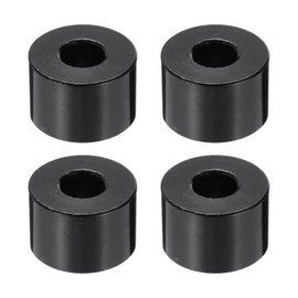 PATIKIL 4pcs M6 Aluminium Spacers, 1/4" ID x 5/8" OD Round Standoff Spacer, Non-Threaded Metal Spacers for 1/4" M6 Screws Bolts, Black 3/8" Length