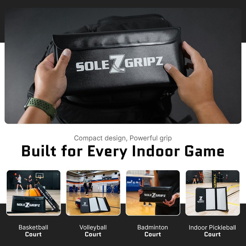 Portable Basketball & Volleyball Sticky Mat by Sola Athletics– Foldable,