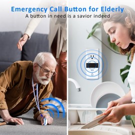 METAK Caregiver Pager, Wireless Call Button for Elderly/Senior at Home, 500 Feet Me...