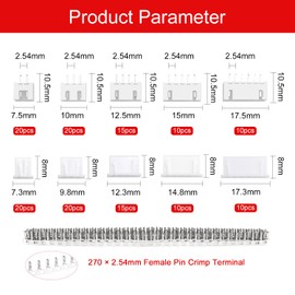 Lyeteung 420 PCS 2.54mm JST-XH Connector Kit, JST-XH 2/3/4/5/6 Pin Housing Female and Male Connector Plug, with Female Pin Crimp Terminal