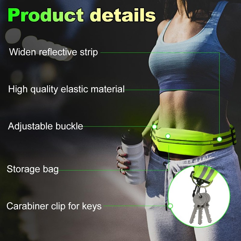 Reflective Running Gear, Reflective Sash Adjustable High Vis Running Vest