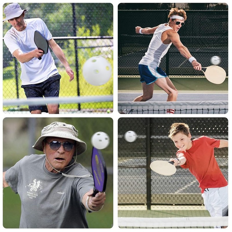 12 Pack Pickleball Balls, 40 Holes Outdoor Pickleballs, High Elasticity