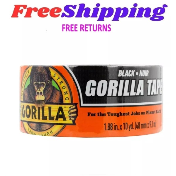 Gorilla Black 1.88 inch x 10 Yard Duct Tape, Single