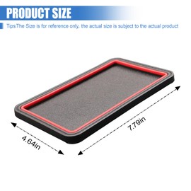 UHANBUT Car Dashboard Anti-Slip Grip Mat, Cell Phone Holder Gel Pad, Multifunctional Dashboard Sticky Pad, Universal Vehicle Interior Accessories for GPS, Keychains, Sunglasses (Red)