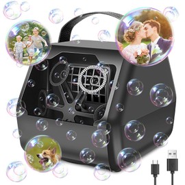 Yabtf Seifenblasenmaschine, Automatischer Blasenmacher 8000+ /Min, Bubble Machine mit 1800mA akku, Blasenmaschine Elektrisches Blasenspielzeug für Kinder Hochzeit Geburtstag Festival Party, Schwarz