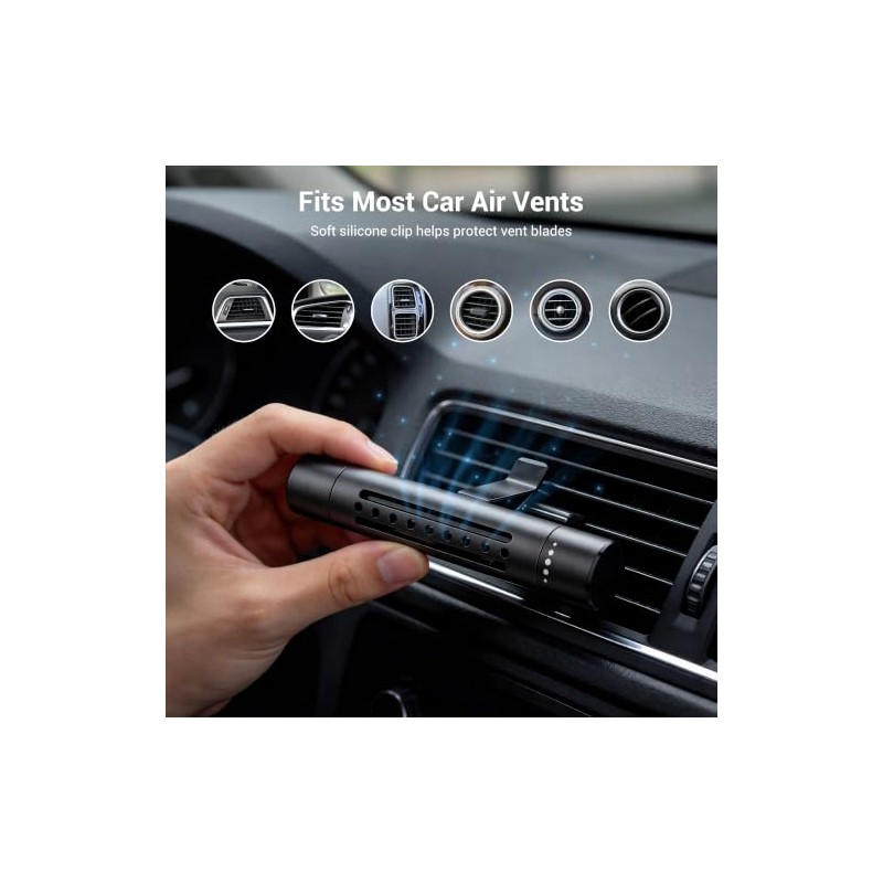 Refillable Car Air Freshener Vent Clips 2 Pack with Unscented
