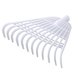 HARFINGTON Garden Rake Replacement Head 12 Tines Plastic Rake Head for Garden Preparation Leaf Debris Cleanup Soil Aeration Educational Tool, White