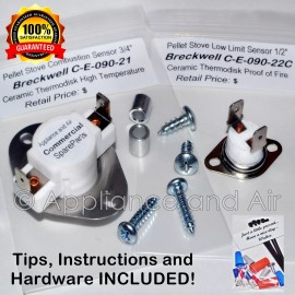 Breckwell Pellet Stove Parts Breckwell Limit Switch Kit  C-E-090-21 + C-E-090-22C + instr.