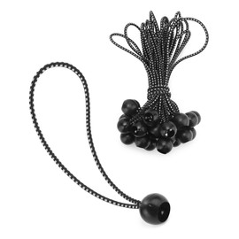 QWORK® 25 Pack Bungee Cord with Balls, 23cm/9 Inch Elastic Ball Ties Tie-Downs for Tarpaulin Camping Tarp Tent