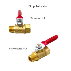 3 Pcs 1/4 Npt Brass Ball Valves,1/4 Inch Male to 1/4 Inch Female NPT Thread Air Compressor Shut Off Valve for Air System and Watering System