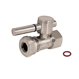 Kingston Brass Elements of Design CC44158DL Concord FIP X 1/2-Inch or 7/16-Inch Slip Joint Quarter-Turn Straight Stop Valve, Brushed Nickel