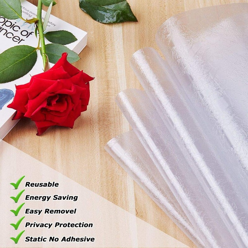 LEMON CLOUD Decorative Window Film, Stained Window Privacy Film, Frosted