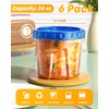 BiuLeon 6 Pack-24 oz Freezer Storage Containers, Plastic Food Storage
