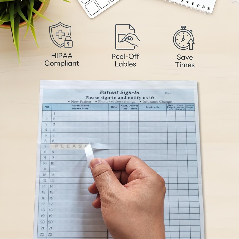 HIPAA Compliant Patient Sign-in Sheets - 30 Pack Carbonless Medical