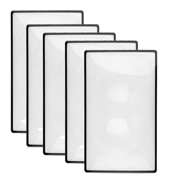 Premium Magnification Full Page Magnifier Fresnel Lenses Ideal for Reading Small Prints & Low Vision Seniors (5PACK)