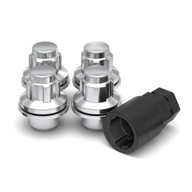 White Knight M12x1.50 Wheel Locks for Select Toyota, Lexus, Kia and Genesis. Chrome Med Mag with Washers, 45700AM - 4 Pack