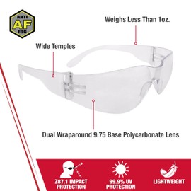 Radians MR0111ID Mirage Sleek Design Lightweight Men/Women Glasses with Distortion Free Clear Anti-Fog Lens, One Size