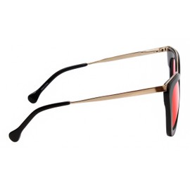 Calabria S09 Cat Eye Pink Tint FL-41 Reading Glasses +2.50 Black Silver Women Blue Light Sensitivity Migraine FL41 Readers