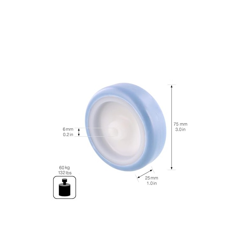 Wagner 03677501 Swivel Castor / Fixed Castor / Furniture Castor