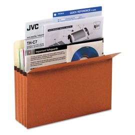 Universal 15343 3 1/2 Inch Expansion File Pockets, Straight Tab, Letter, Redrope/Manila, 25/Box