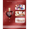 MIDDLUX Heart Necklaces for Women, Garnet Necklace, Birthstone Necklace for