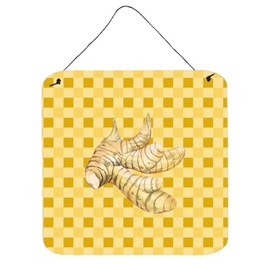 Caroline's Treasures BB7201DS66 Galangal on Basketweave Wall or Door Hanging Prints Aluminum Metal Sign Kitchen Wall Bar Bathroom Plaque Home Decor, 6x6, Multicolor