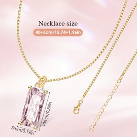 Retro Gold Birthstone Necklace - Gold Plated Birthstone Necklace October Birthstone Jewellery Necklace Cubic Zirconia Pendant Necklace,for Women Girls Birthday Gifts Jewellery