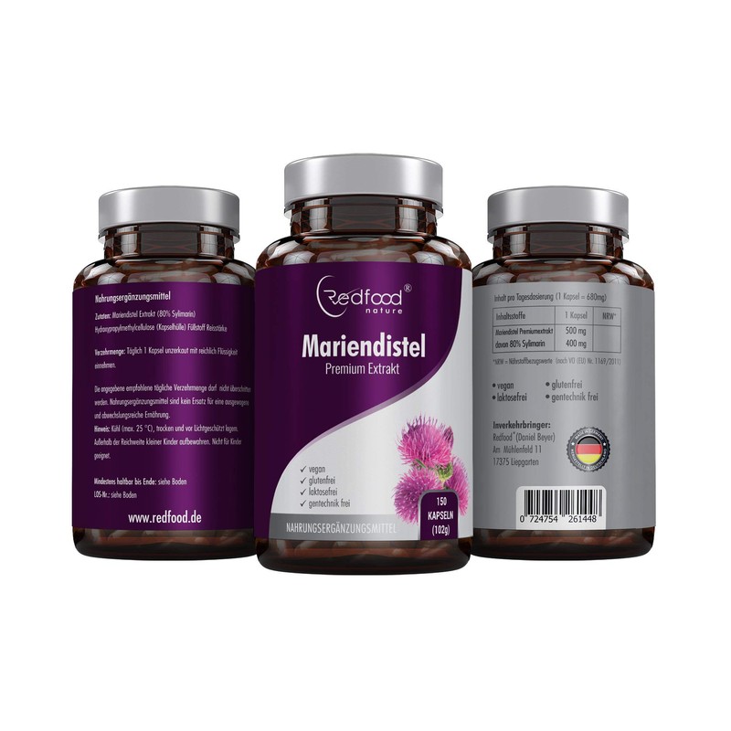 Redfood Milk Thistle Premium Extract, 500 mg Milk Thistle Extract