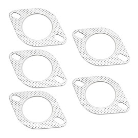JNNJ Pack of 5 Pipe Exhaust Flange Gasket, Exhaust Pipe Metal Seal, Exhaust Manifold Downpipe Manifold Flange Seal 2 Bolts (63-64 mm)