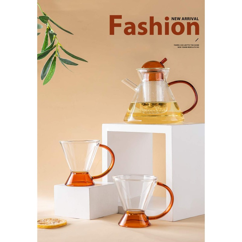 IwaiLoft IL-GS03 Handmade Heat Resistant Glass Tea Pot with Tea