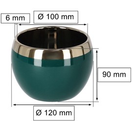 KOTARBAU® Ceramic Flower Pot Planter Green Gold Round 100 mm