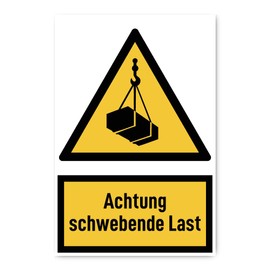 Sticker: 300 x 200 mm, 1 piece, warning sign with text (German) (yellow/black), vertical, W015, DIN EN ISO 7010 / ASR A1.3