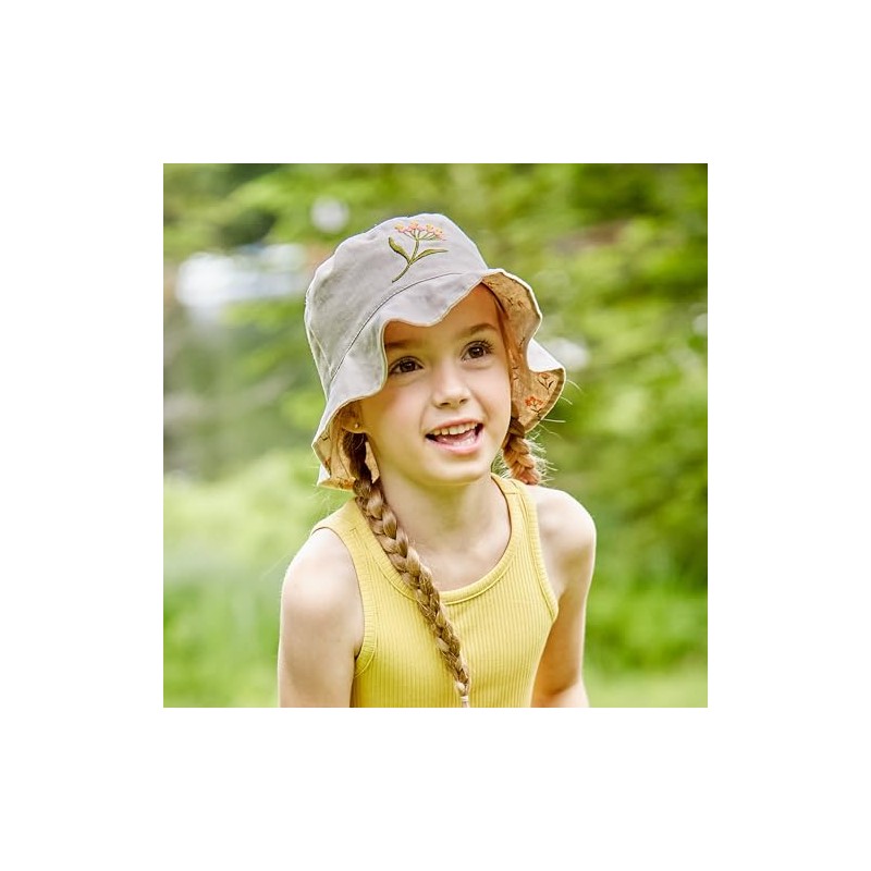 maximo Kids Girl Hat Flower Lining UV 30, beige, 53