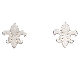 Stud Buds Silver Fleur De Lis Nickel Free Earrings by Howard's Inc