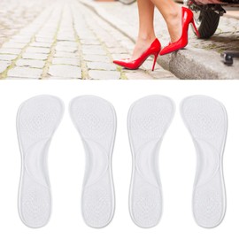 2 Pares de Plantillas de Tacón Alto, Suaves y Cómodas, Absorción de Impactos, 3/4 Plantillas de Tacón Alto, Almohadilla de Cojín para Mujer (Transparente)