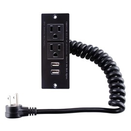 in-Drawer Outlet Kit: Organize Your Space with Two AC 15Amp Outlets & USB Ports for Bathroom, Bedroom, Kitchen, UL Listed.