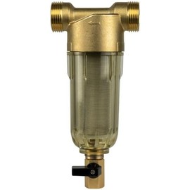 Evans Prf-02 Pre Filtro de Agua para Sedimentos con Malla Metálica 1" Prefiltro para Tubería, Tinaco o Cisterna Elimina Arena, Tierra y Óxido Con Válvula de Purga y Conexión 3/4" Adaptable, Evan