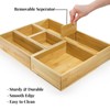 ZAVOOS 6 Pieces Bamboo Drawer Organizer, Multi-Use Individual Junk Tea